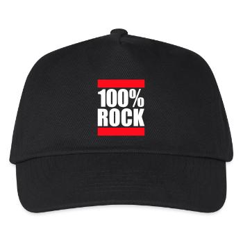 100 % Prozent Rock Heavy Metal Musik Text Logo Fun - Kinder Basecap - Schwarz - Vorne