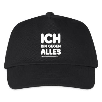 Ich bin gegen Alles lustige Sprüche - Kinder Basecap - Schwarz - Vorne