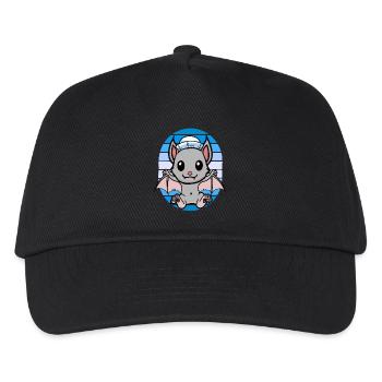 maritim Matrosen Fledermaus Fledermäuse Kinder - Kinder Basecap - Schwarz - Vorne