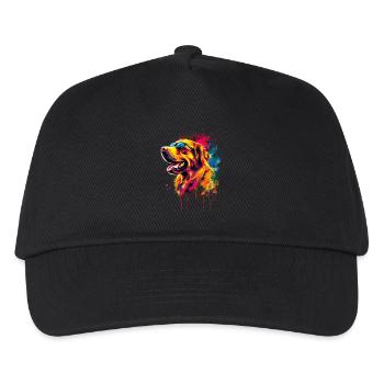 Lustige Golden Retriever Hund Kunst Hundebesitzer - Kinder Basecap - Schwarz - Vorne
