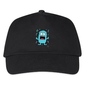 Funny, cute little blue monster - Kids’ Baseball Cap - black - Front