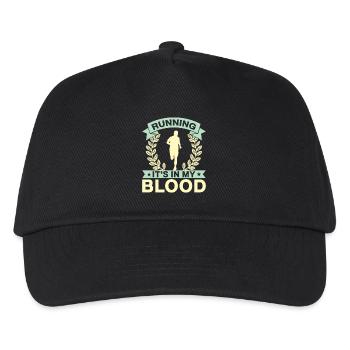 Running It ́s In My Blood Marathon Runner Gift - Kids’ Baseball Cap - black - Front