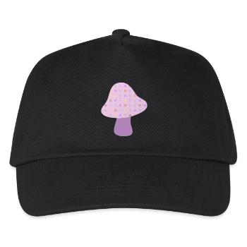 Pilz Herbst Dots Punkte Herbst Wald Kinderzimmer - Kinder Basecap - Schwarz - Vorne