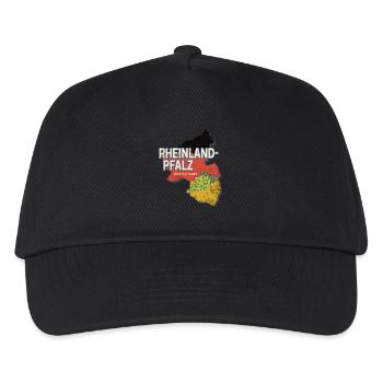 Rheinland-Pfalz Deutschland Bundesland Souvenir - Kinder Basecap - Schwarz - Vorne