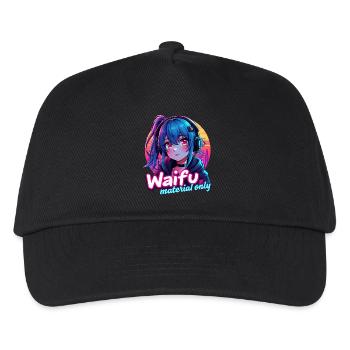 WAIFU MATERIAL ONLY - VAPORWAVE GAMERGIRL - Kinder Basecap - Schwarz - Vorne