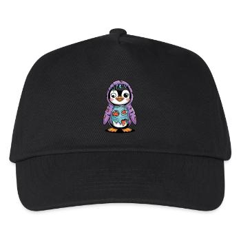 Pinguin Zombie Halloween: Niedlicher Untoter - Kinder Basecap - Schwarz - Vorne