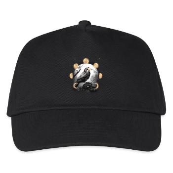 Krähe Halloween Mittelalter Pest Mondphase Rabe - Kinder Basecap - Schwarz - Vorne