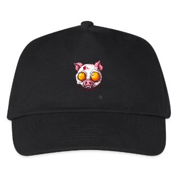Spiegelei-Zombie-Schwein - Kinder Basecap - Schwarz - Vorne
