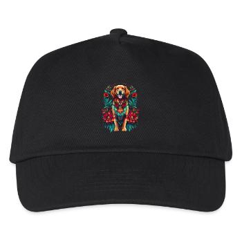 Lustige Golden Retriever Hund Kunst Hundebesitzer - Kinder Basecap - Schwarz - Vorne