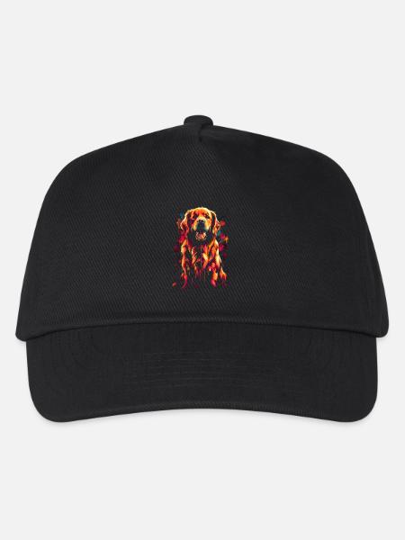 Lustige Golden Retriever Hund Kunst Hundebesitzer - Kinder Basecap - Schwarz