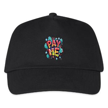 Eye-catching colorful design: Pay me! - Kids’ Baseball Cap - black - Front