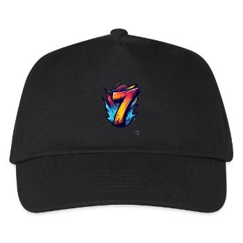 Bright "7" design with explosive colors - Kids’ Baseball Cap - black - Front