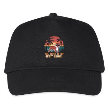 Der Tiger Ist Mein Spiritueller Begleiter - Kinder Basecap - Schwarz - Vorne