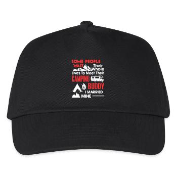 Camping Buddy I Married Mine - Kids’ Baseball Cap - black - Front