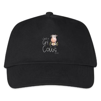 Just A Girl Who Loves Cows I Kuh Kühe - Kinder Basecap - Schwarz - Vorne