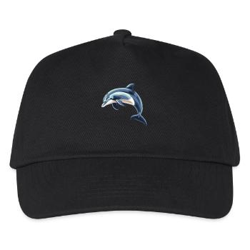 Dolphin Delfine Delfin - Kinder Basecap - Schwarz - Vorne
