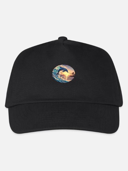 Dolphin Delfine Delfin - Kinder Basecap - Schwarz