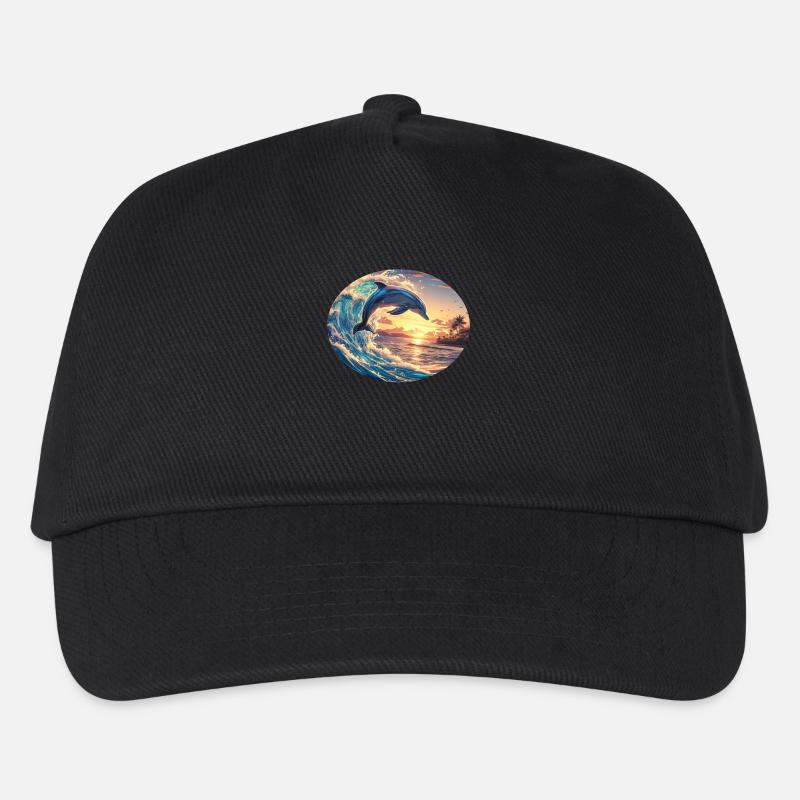 Dolphin Delfine Delfin - Kinder Basecap - Schwarz