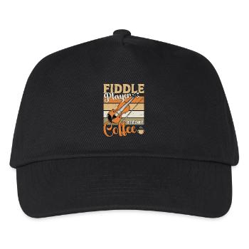 Fiddle Player Before Coffee Musician Coffee Lover - Kids’ Baseball Cap - black - Front