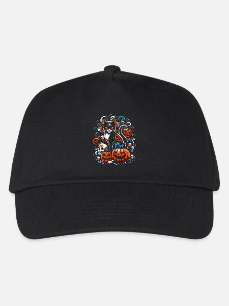 Eerie Cat Skulls Halloween - Kids’ Baseball Cap - black