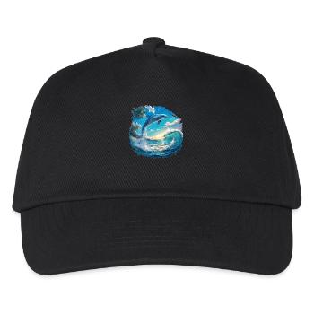 Dolphin Delfine Delfin - Kinder Basecap - Schwarz - Vorne