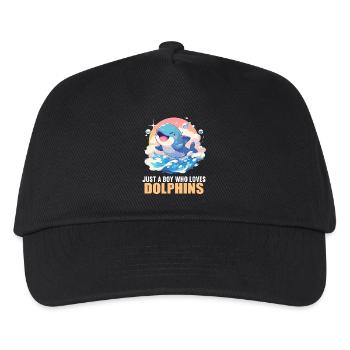 Dolphin Delfine Delfin - Kinder Basecap - Schwarz - Vorne