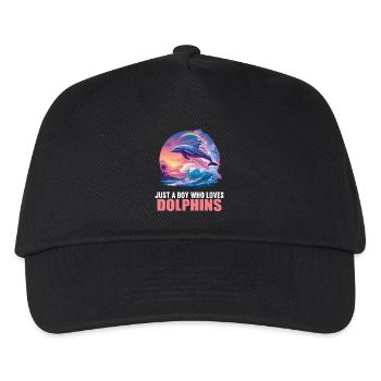 Dolphin Delfine Delfin - Kinder Basecap - Schwarz - Vorne