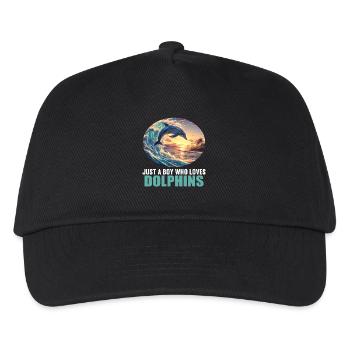 Dolphin Delfine Delfin - Kinder Basecap - Schwarz - Vorne