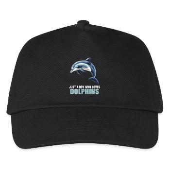 Dolphin Delfine Delfin - Kinder Basecap - Schwarz - Vorne