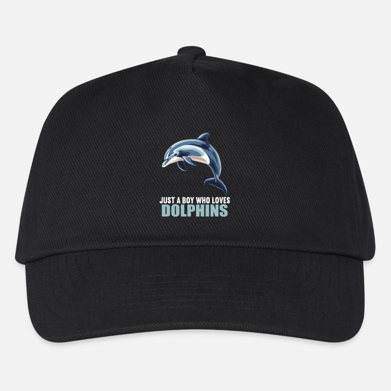 Dolphin Delfine Delfin - Kinder Basecap - Schwarz