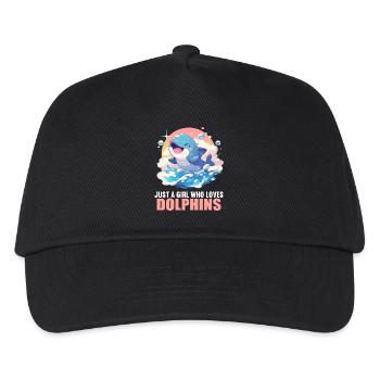Dolphin Delfine Delfin - Kinder Basecap - Schwarz - Vorne