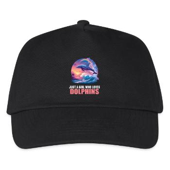 Dolphin Delfine Delfin - Kinder Basecap - Schwarz - Vorne