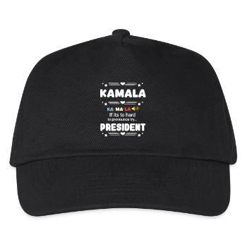 Kamala Präsident lustig schwer auszusprechen - Kinder Basecap - Schwarz - Vorne