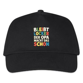 Bleibt locker Opa macht das schon Opa kann das - Kinder Basecap - Schwarz - Vorne