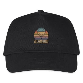Heißluftballon Inspiration Zitat: Erhebe Deinen - Kinder Basecap - Schwarz - Vorne