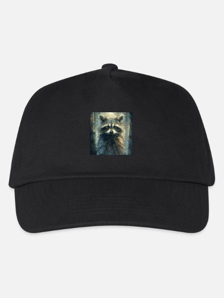 Waschbär - Kinder Basecap - Schwarz