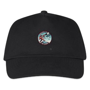 Greif nach den Sternen - Astronauten Design - Kinder Basecap - Schwarz - Vorne
