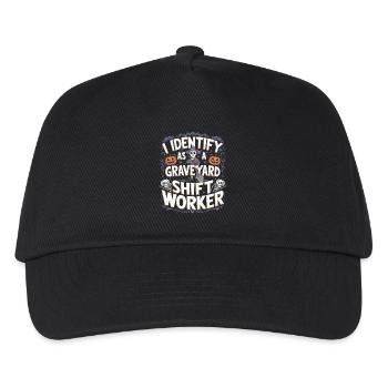 lustiges I Identify As A Graveyard Shift Worker - Kinder Basecap - Schwarz - Vorne