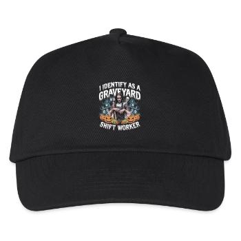 lustiges I Identify As A Graveyard Shift Worker - Kinder Basecap - Schwarz - Vorne