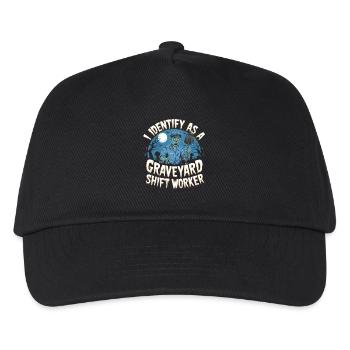lustiges I Identify As A Graveyard Shift Worker - Kinder Basecap - Schwarz - Vorne