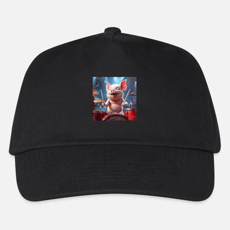 Schwein - Kinder Basecap - Schwarz