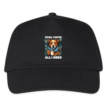 Funny Dog Art Dog Owner Dogs Coffee - Kids’ Baseball Cap - black - Front