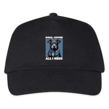 Funny Dog Art Dog Owner Dogs Coffee - Kids’ Baseball Cap - black - Front