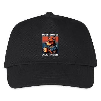 Lustiges Hund Kunst Hundebesitzer Hunde Kaffee - Kinder Basecap - Schwarz - Vorne