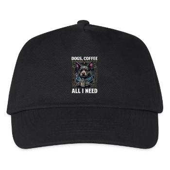 Lustiges Hund Kunst Hundebesitzer Hunde Kaffee - Kinder Basecap - Schwarz - Vorne