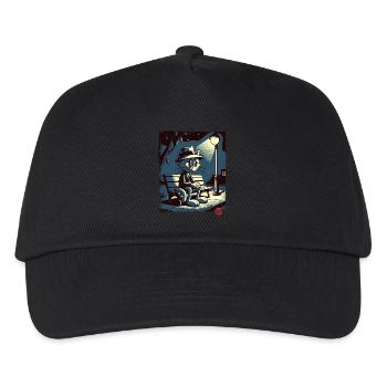 Une nuit au parc et un chat mélancolique - Casquette de baseball Enfant - noir - Devant