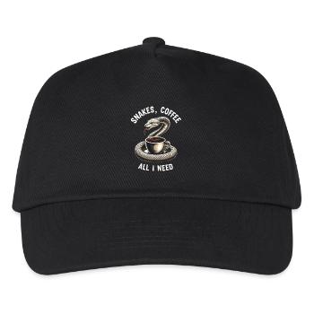 Funny Snake Art Snake Coffee Reptiles - Kids’ Baseball Cap - black - Front