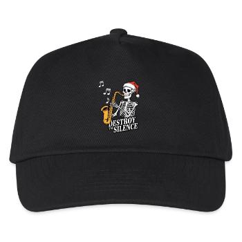 Skeleton Saxophone Destroy the Silence Music - Kids’ Baseball Cap - black - Front