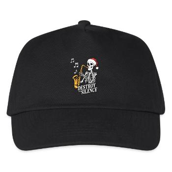 Skeleton Saxophone Destroy the Silence Music - Kids’ Baseball Cap - black - Front