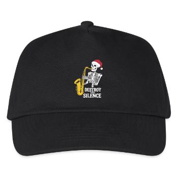 Skeleton Saxophone Destroy the Silence Music - Kids’ Baseball Cap - black - Front